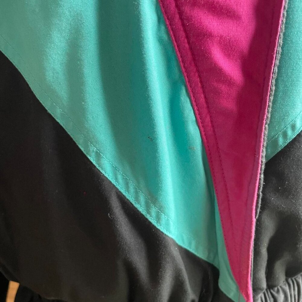 Vintage 80s Edelweiss Ski Jacket • Colorblock Teal Magenta Black • Retro Winter - Picture 5 of 8